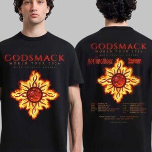 Godsmack World Tour 2026 Europe Schedule Tour Dates Two Sided T-Shirt 73